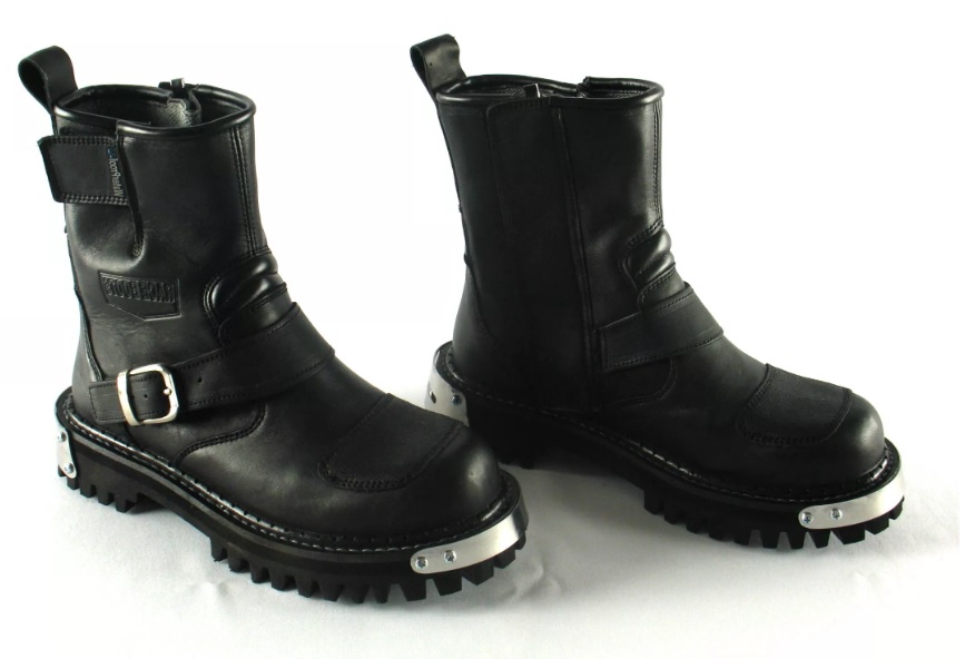 Black leather Motorcycle Boots